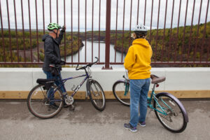 Virginia bridge overlook for pedestrians and bicyclers 