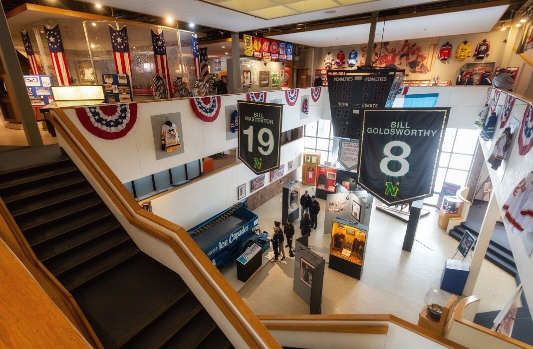 Exhibits in the US Hockey Hall of Fame Museum in Eveleth, MN