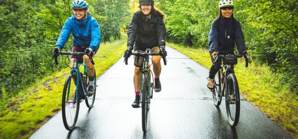 Cyclists ride on the Mesabi Trail