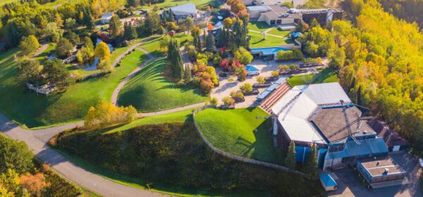 Minnesota Discovery Center in northern Minnesota is shown from an aerial view.