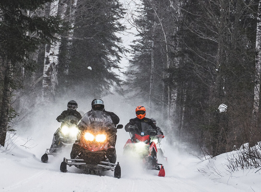 Snowmobiles in the Superior National Forest