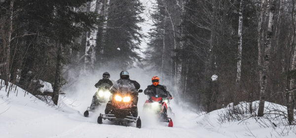 Snowmobiles in the Superior National Forest