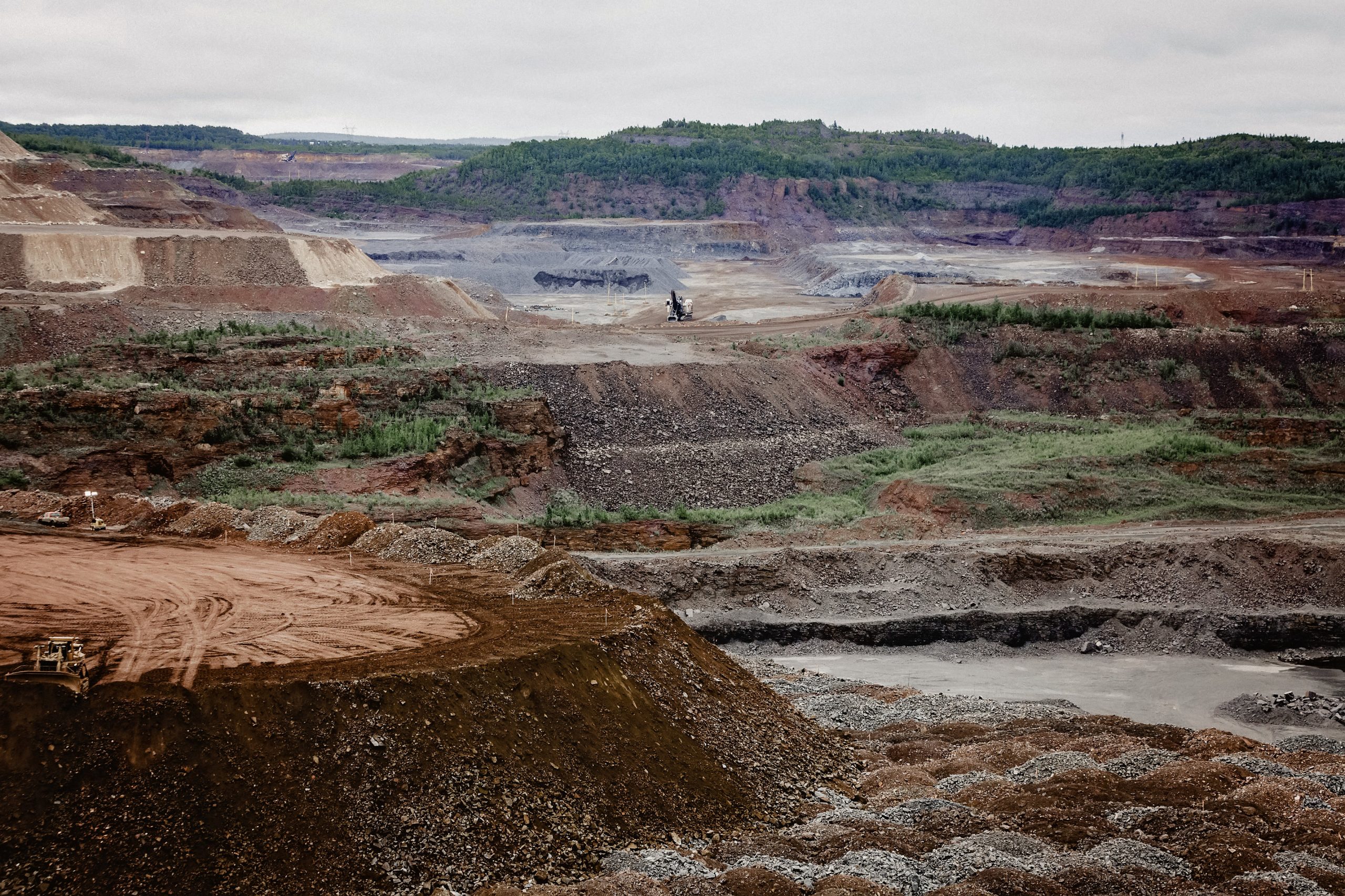 Hull Rust MIne View in Hibbing Minnesota is an active iron ore mine where taconite pellets are produced for use in steelmaking. 