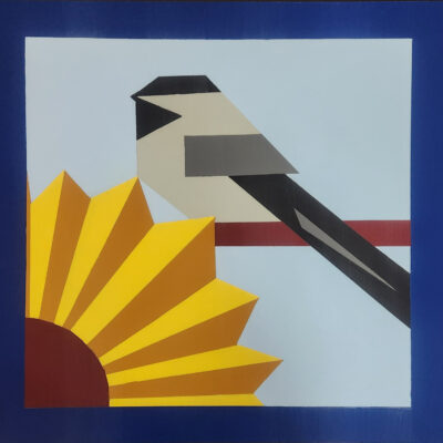Chickadee on a Sunflower - Downtown Hibbing - Jayne Wirkkula