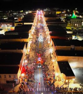 Festival of Trees parade aerial