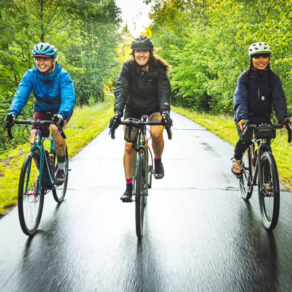 Cyclists ride on the Mesabi Trail